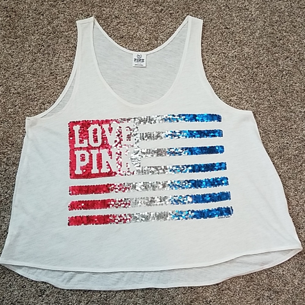 Sequined VS PINK tank